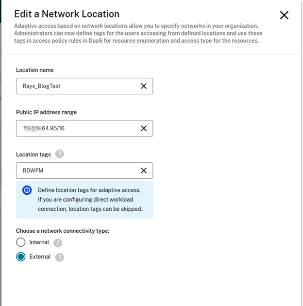 Edit a Network Location